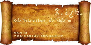 Kühtreiber Ádám névjegykártya