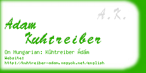 adam kuhtreiber business card