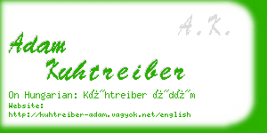 adam kuhtreiber business card
